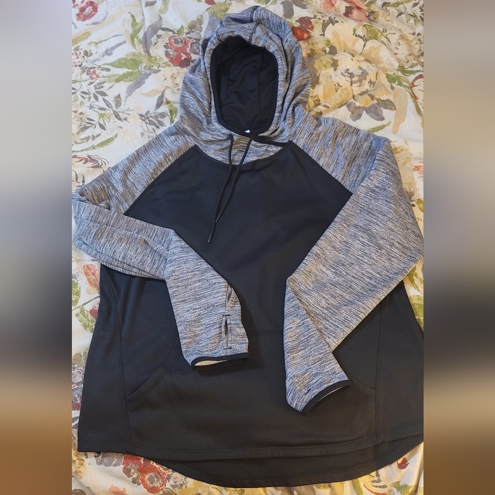 Black and Gray Hooded Sweatshirt